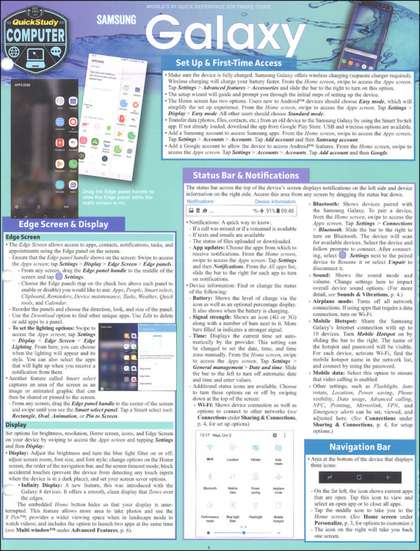 Samsung Galaxy Quick Study Bar Charts 9781423239970