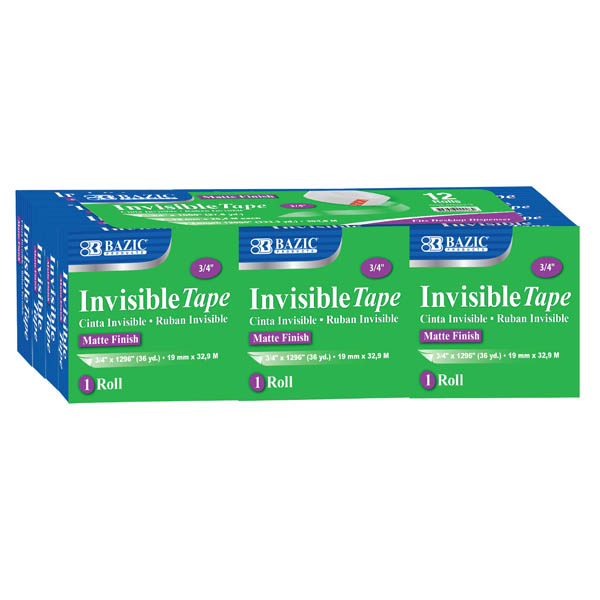 Invisible Tape Refill 3/4" x 1296" - 12 pack