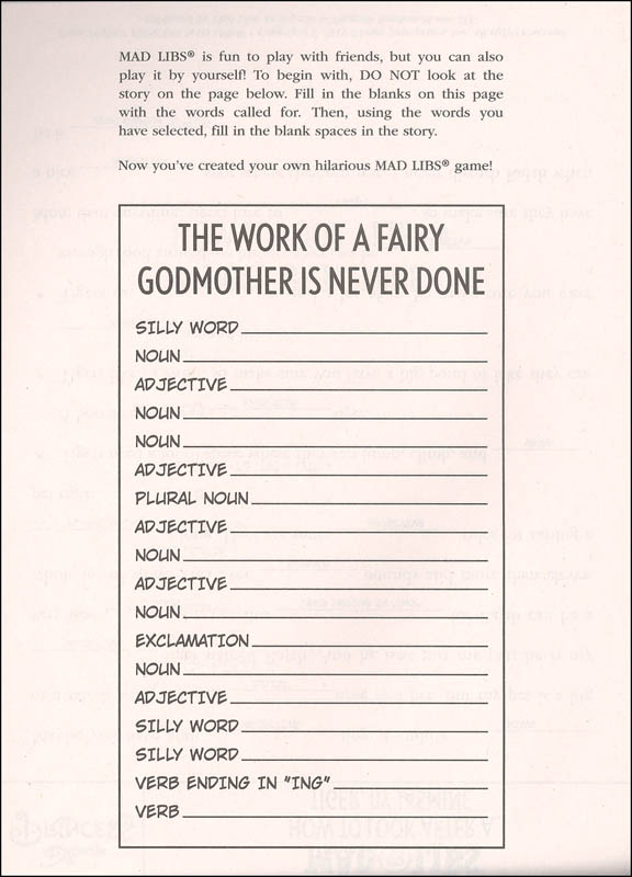 Disney Mad Libs Printable