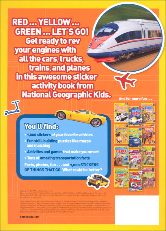 Things That Go Sticker Activity Book | National Geographic Society Children's Books | 9781426335372