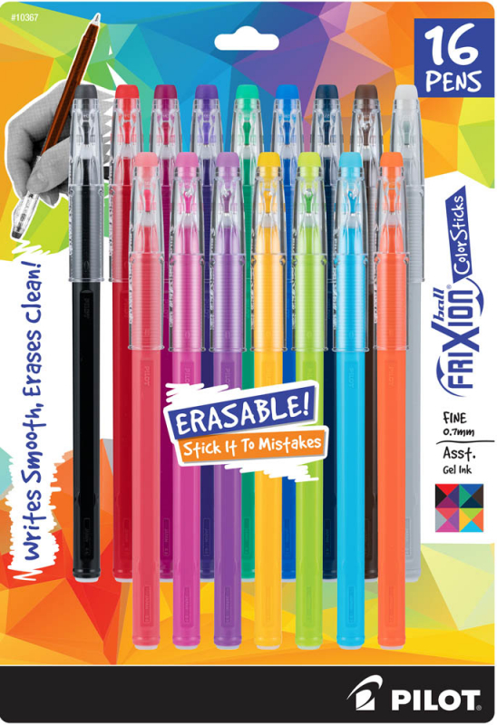 Pack of 16 Assorted Coloured Ballpoint Pens 