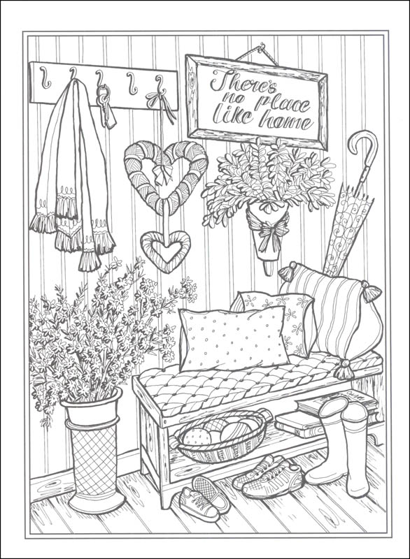 Download Home Sweet Home Coloring Book Creative Haven Dover Publications 9780486837574