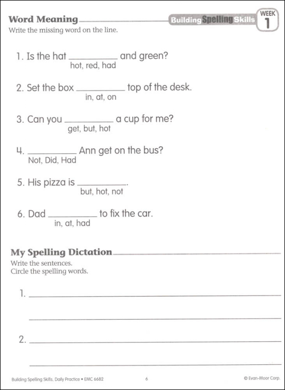 Building Spelling Skills Grade 2 - Individual Student Workbook | Evan ...