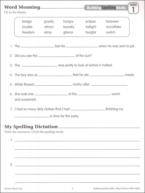 Building Spelling Skills Grade 4 - Individual Student Workbook | Evan ...