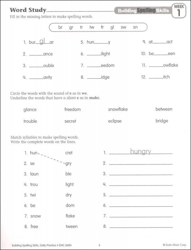 Building Spelling Skills Grade 4 - Individual Student Workbook | Evan ...