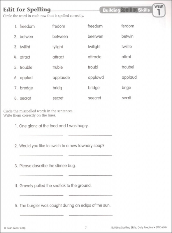 building spelling skills grade 4 individual student workbook evan