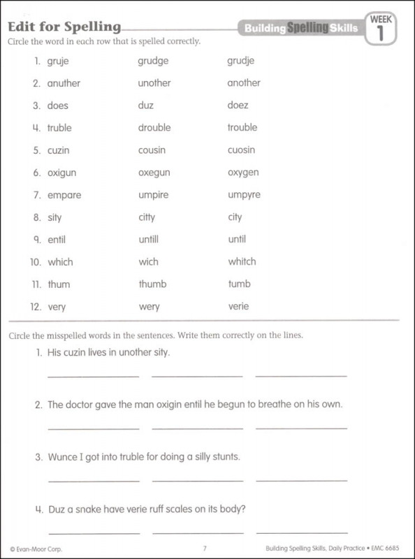 Building Spelling Skills Grade 5 - Individual Student Workbook | Evan ...