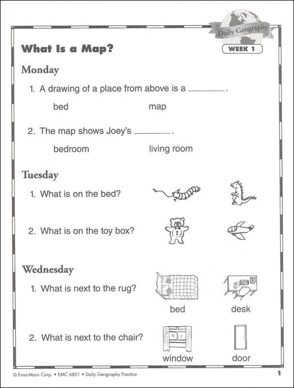 Daily Geography Practice Grade 1 - Individual Student Workbook | Evan ...