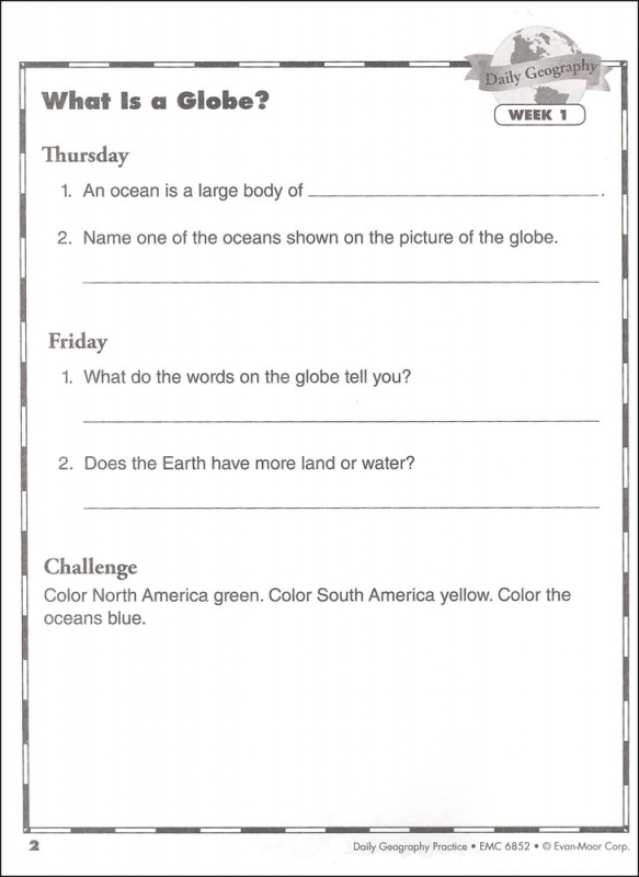 Daily Geography Practice Grade 2 - Individual Student Workbook | Evan ...