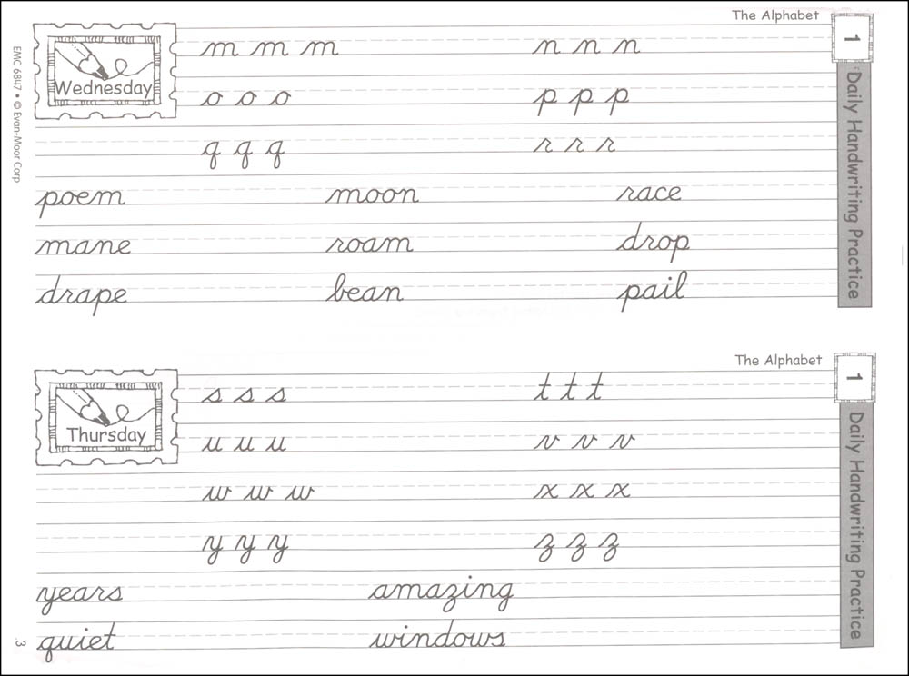 Daily Handwriting Practice Contemporary Cursive - Individual Student ...