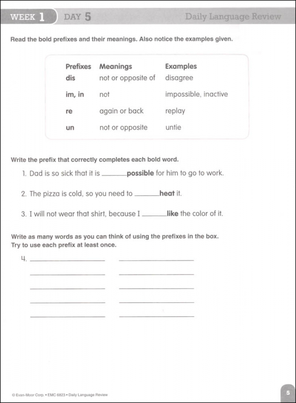 Daily Language Review Grade 3 - Individual Student Workbook | Evan-Moor