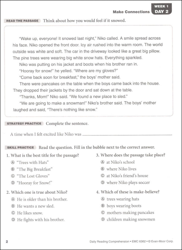 Daily Reading Comprehension Grade 2 - Individual Student Workbook | Evan- Moor | 9781629385112
