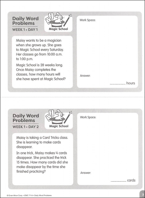 Daily Word Problems Grade 4 - Individual Student Workbook | Evan-Moor