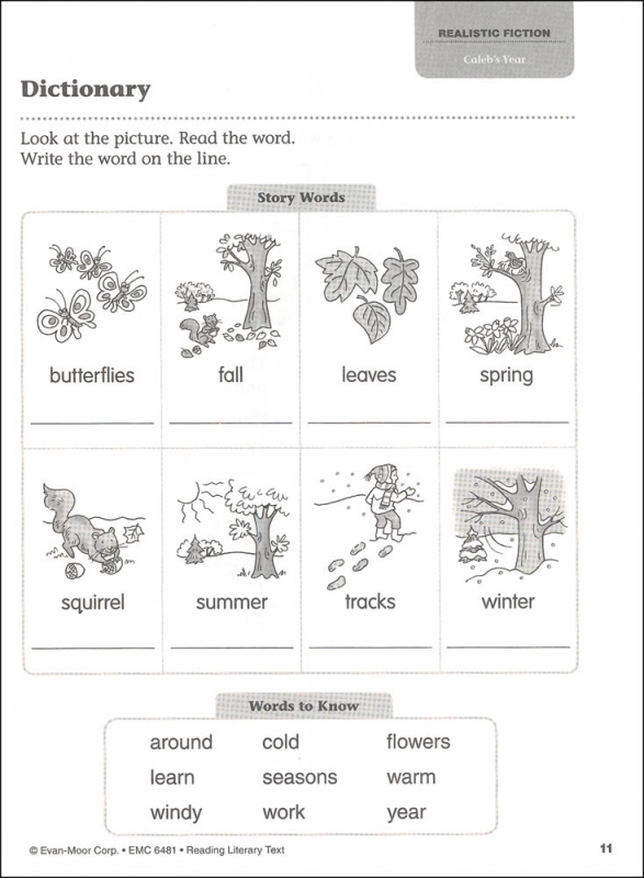 Reading Literary Text Grade 1 - Individual Student Workbook | Evan-Moor