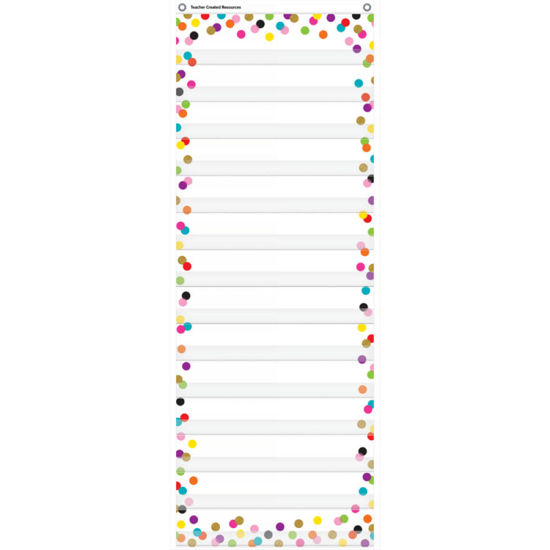 14 Pocket Daily Schedule Pocket Chart - Confetti