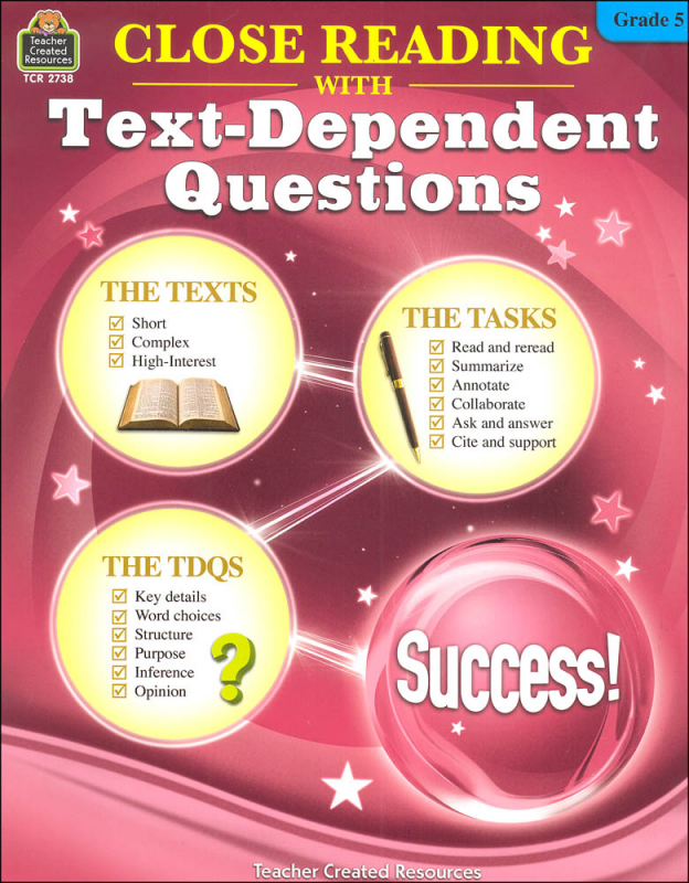 Close Reading with Text-Dependent Questions Grade 5 | Teacher Created