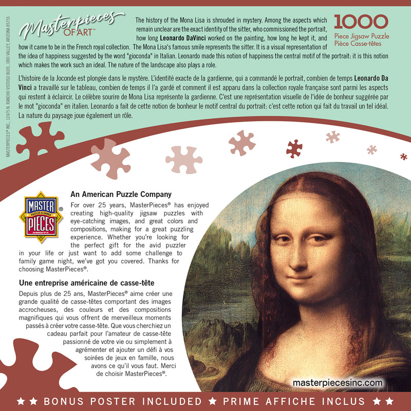 Mona Lisa Masterpieces Puzzle (1000 piece) | MasterPieces