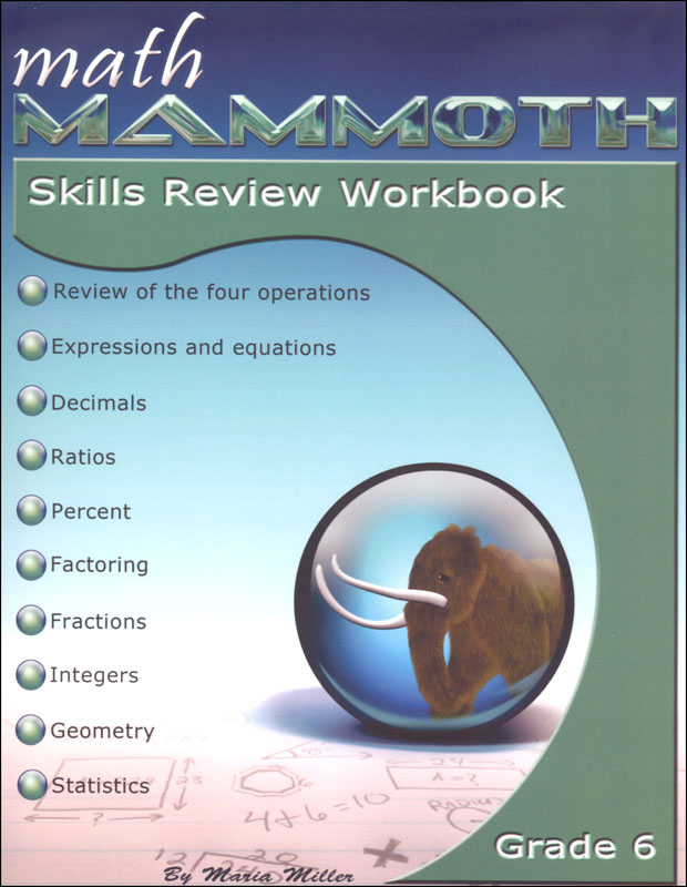 Math Mammoth Grade 6 Color Skills Review Workbook