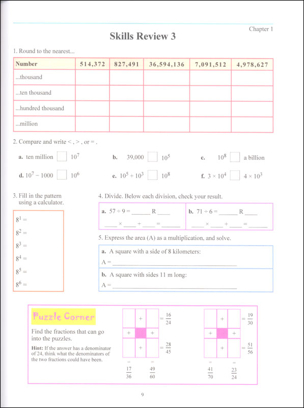 Math Mammoth Grade 6 Color Skills Review Workbook Taina Marie Miller 9781942715603