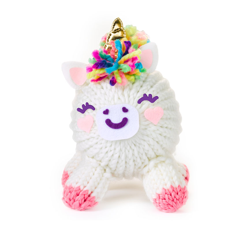 knit unicorn doll