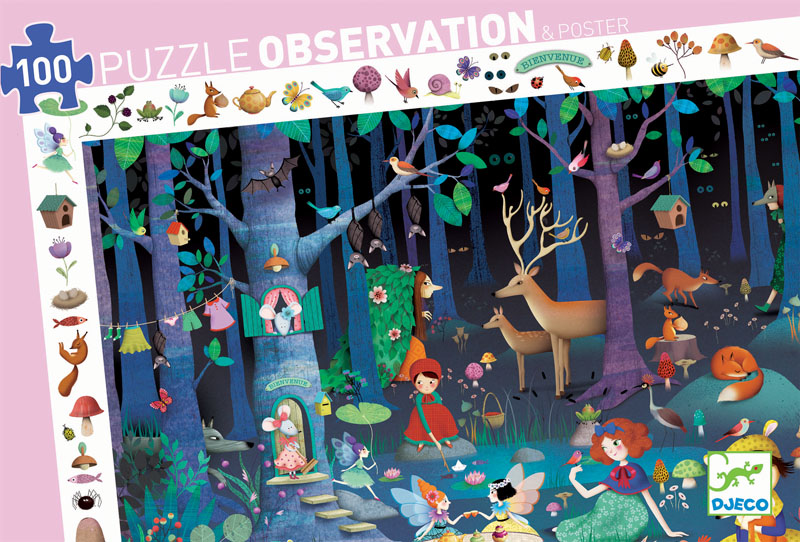 Enchanted Forest Observation Puzzle (100 pieces)