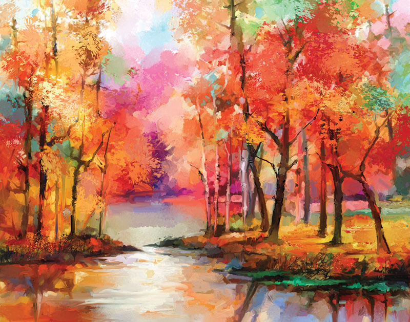 Canvas Art Set - Canyon, Autumn Trees, Trees | Royal & Langnickel