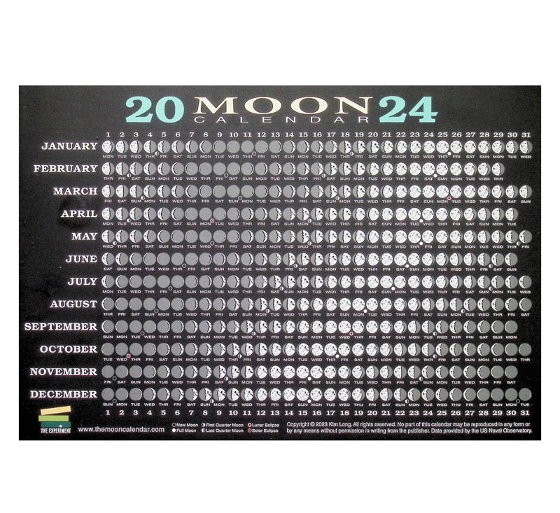 2022 Moon Calendar Card The Experiment 9781615197897