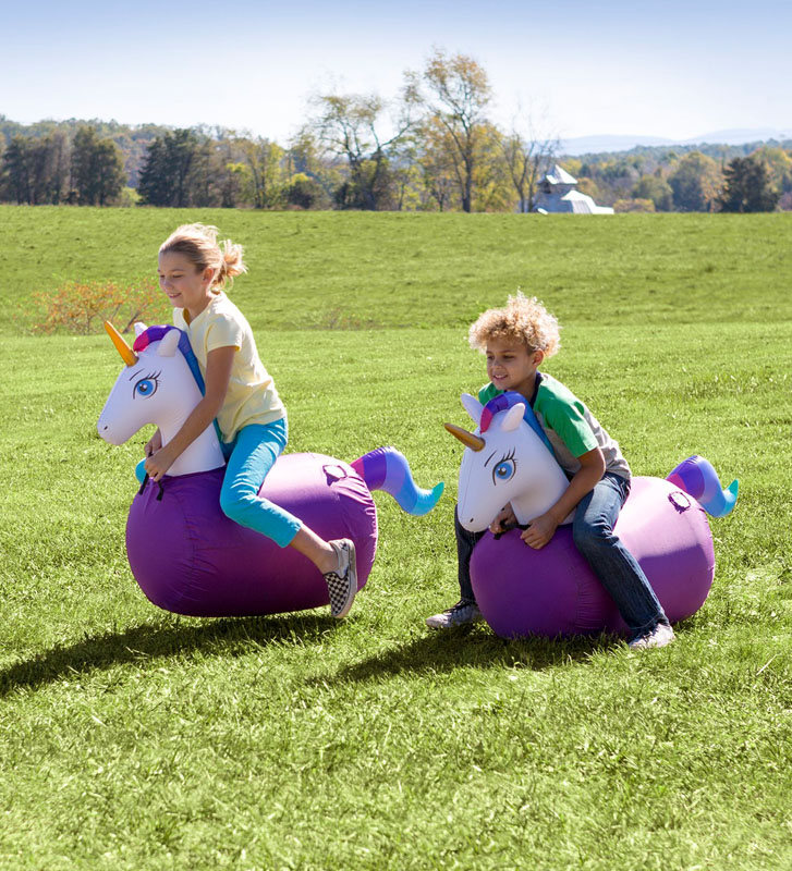 inflatable hop and go unicorn