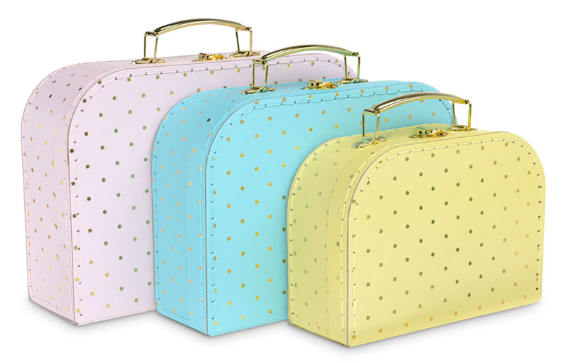 Gold Dots - Set of 3 Suitcases