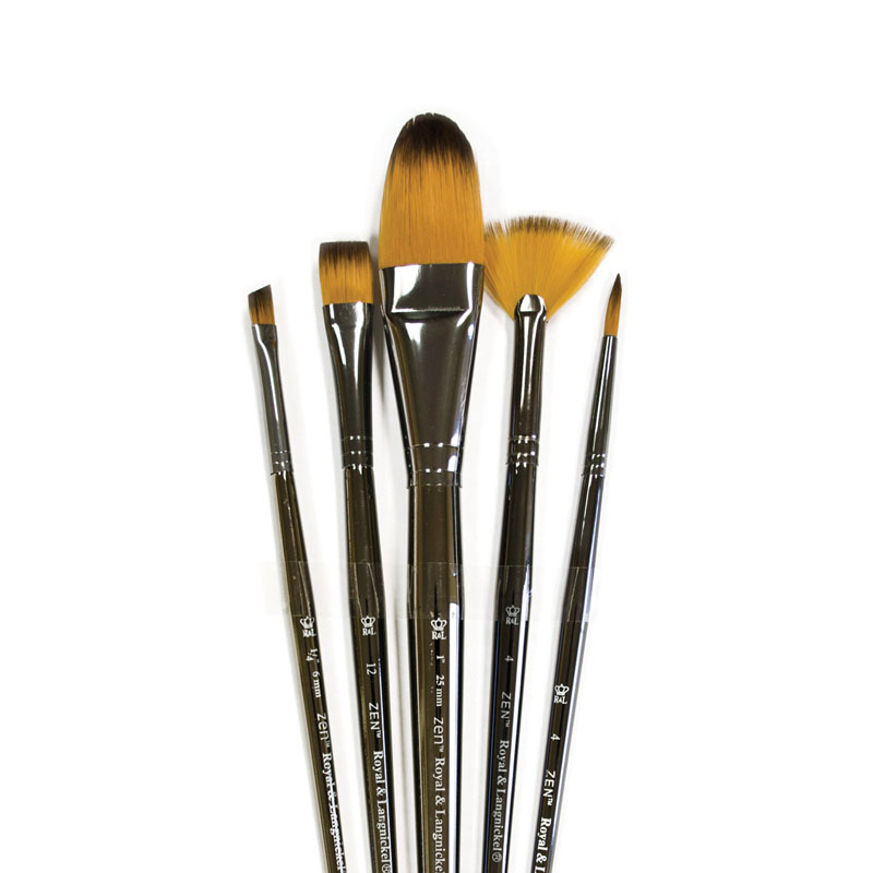 Zen Oval Wash Variety Paint Brush Set (5 piece) | Royal & Langnickel