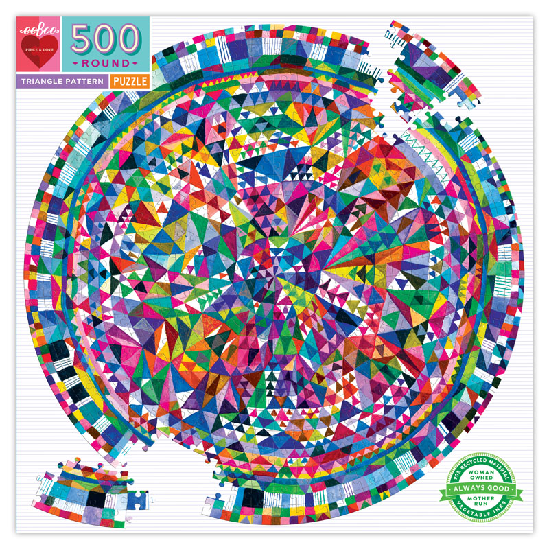 Triangle Pattern Round Jigsaw Puzzle 500 Pieces Eeboo