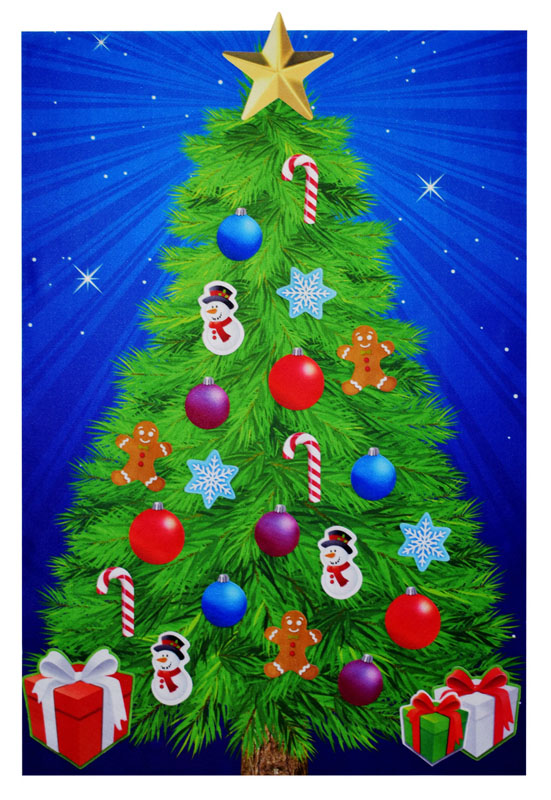 Starry Night Felt Christmas Tree with Decorative Pieces