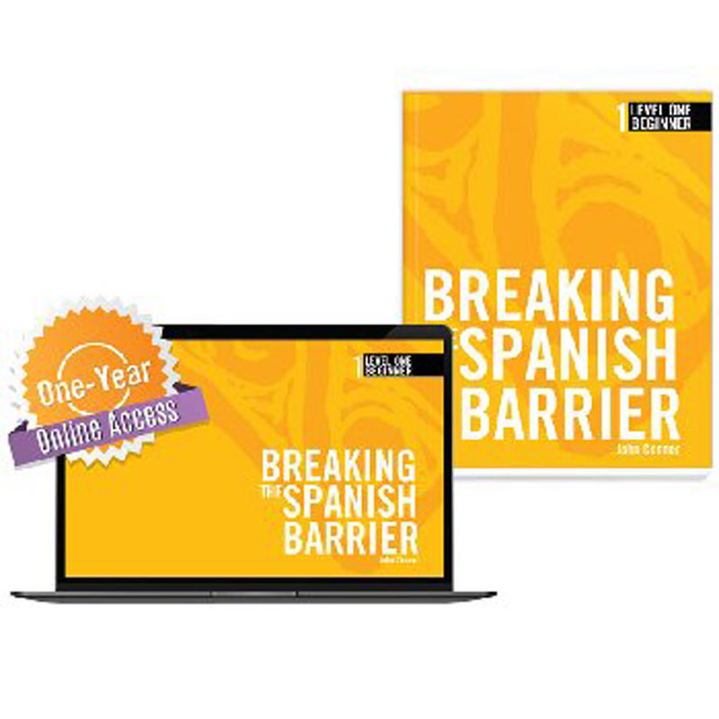 Breaking the Spanish Barrier Level 1 (Beginner) Student Book + Digital Audio & Enhancements Online Access Code - 1 Year 