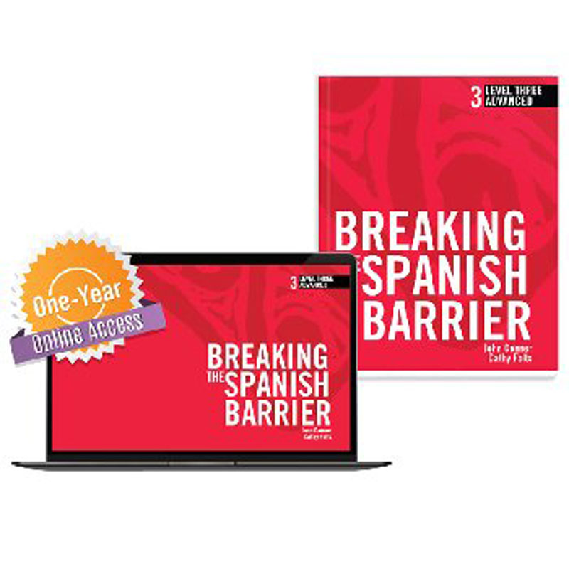Breaking the Spanish Barrier Level 3 (Advanced) Student Book + Digital Audio & Enhancements Online Access Code - 1 Year 