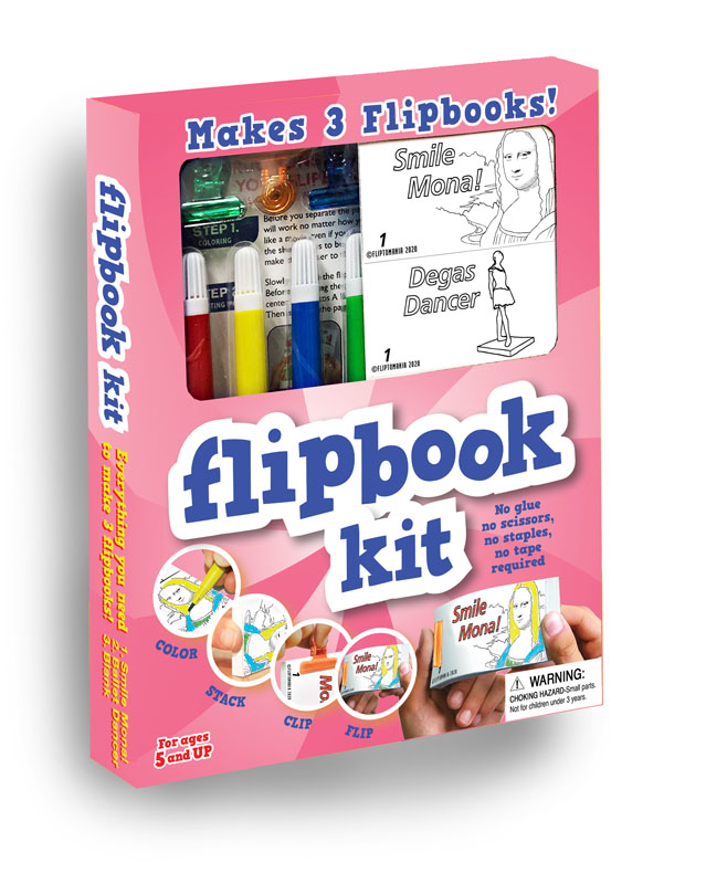 Flip Book Kits - Art Kit (Mona Lisa & Degas Dancer + blank book)