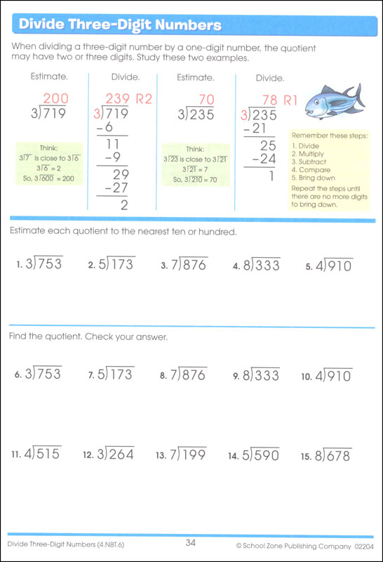 Math Basics Grade 4 Workbook | School Zone