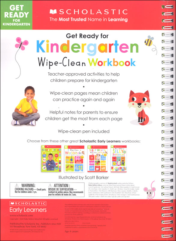 Get Ready For Kindergarten Jumbo Workbook Scholastic Early Learners Wipe Clean Workbook 3952