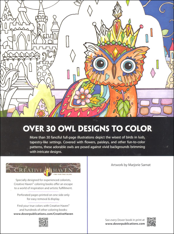 Owls (Creative Haven Coloring Books) Dover Publications 9780486796642