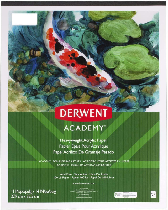 Derwent Academy Acrylic Paint Pad 11"x14", 24 Count