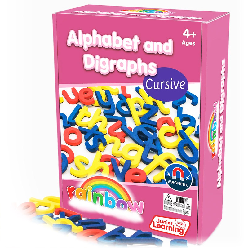 Rainbow Alphabet & Digraphs (Cursive)
