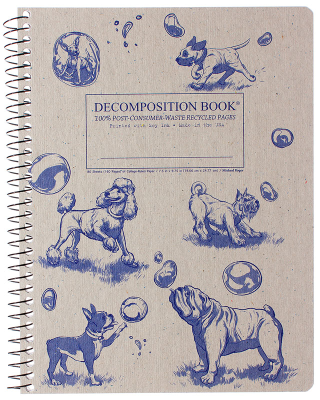 Dogs and Bubbles Decomposition College-Ruled Book (7.5"x 9.75")