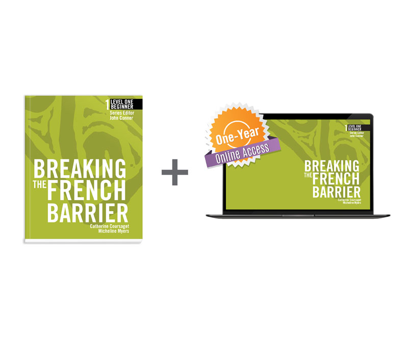 Breaking the French Barrier Level 1 (Beginner) Student Book + Digital Audio & Enhancements Online Access Code - 1 Year S