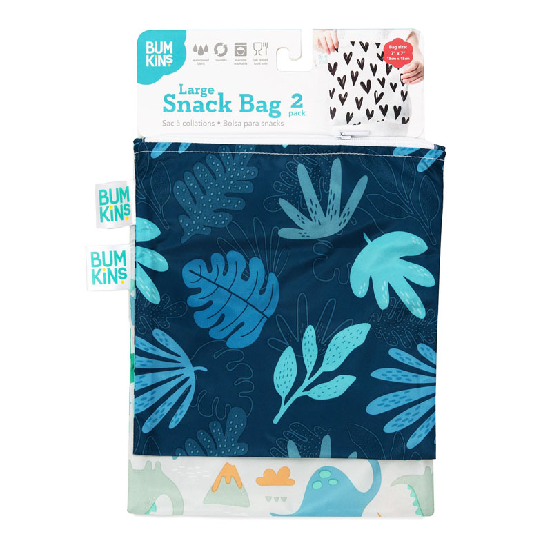 Reusable Snack Bag - Large (2 Pack) (Dinosaur)
