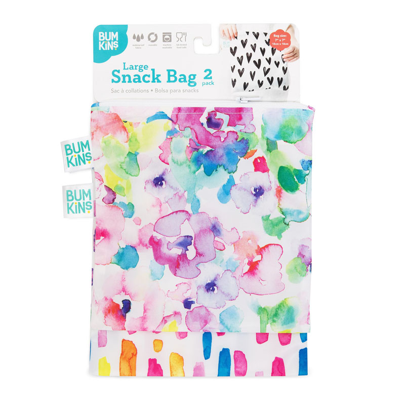 Reusable Snack Bag - Large (2 Pack) (Watercolors)