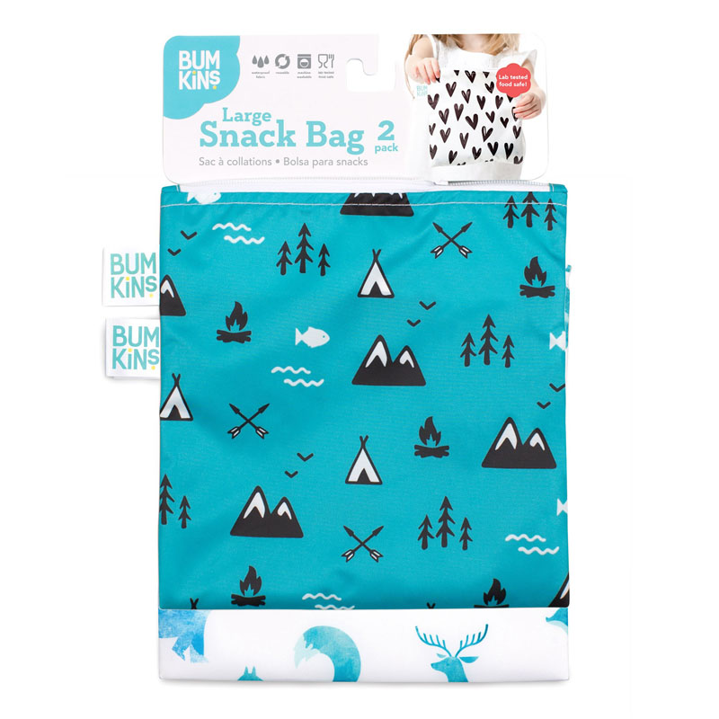 Reusable Snack Bag - Large (2 Pack) (Woodsy Theme)