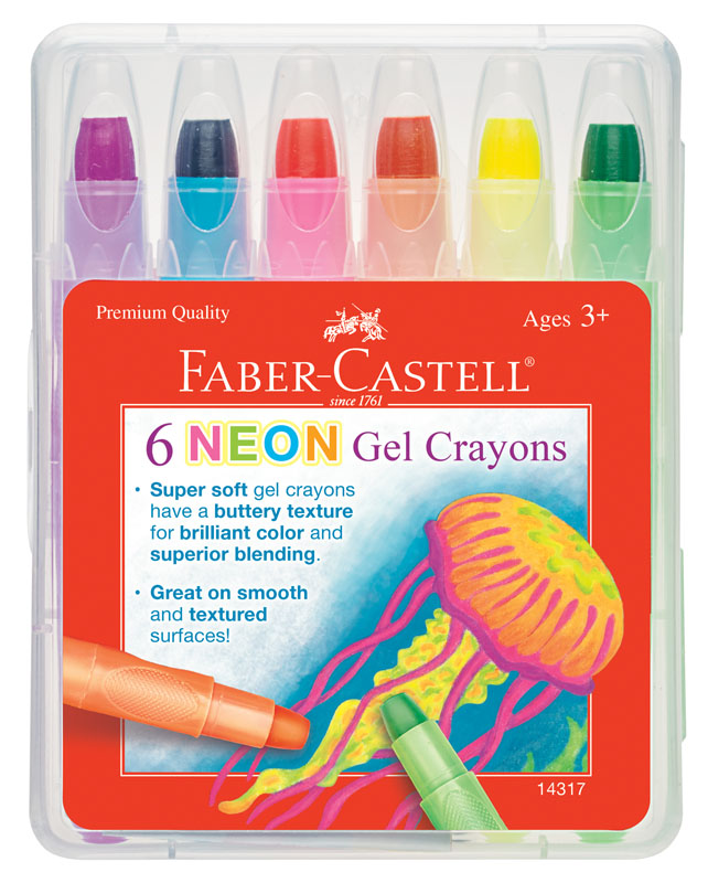 Neon Gel Crayons - 6 pack