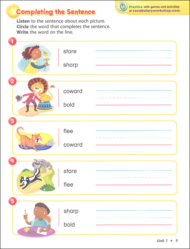 Vocabulary Workshop Enriched Student Edition Grade 1 (Red) | Sadlier ...