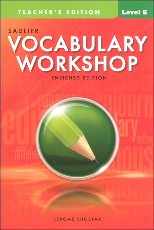 Vocabulary Workshop Enriched Teacher Edition Grade 10 (Level E)
