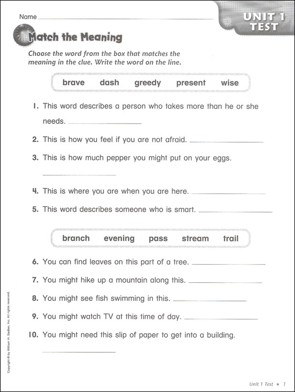 Vocabulary Workshop Enriched Test Booklet Form A Grade 2 (purple ...