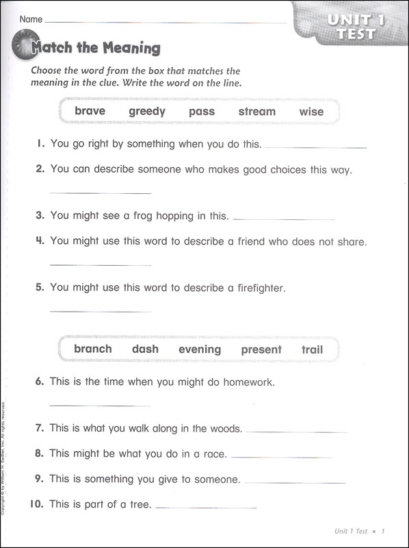 Vocabulary Workshop Enriched Test Booklet Form B Grade 2 (purple ...